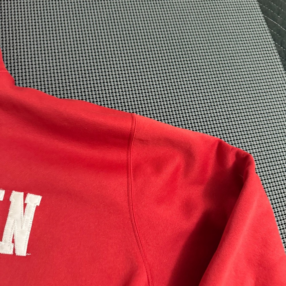 Under Armour Wisconsin Badgers Red Fleece Pullover Hoodie Men's L Hooded Logo - Picture 7 of 11